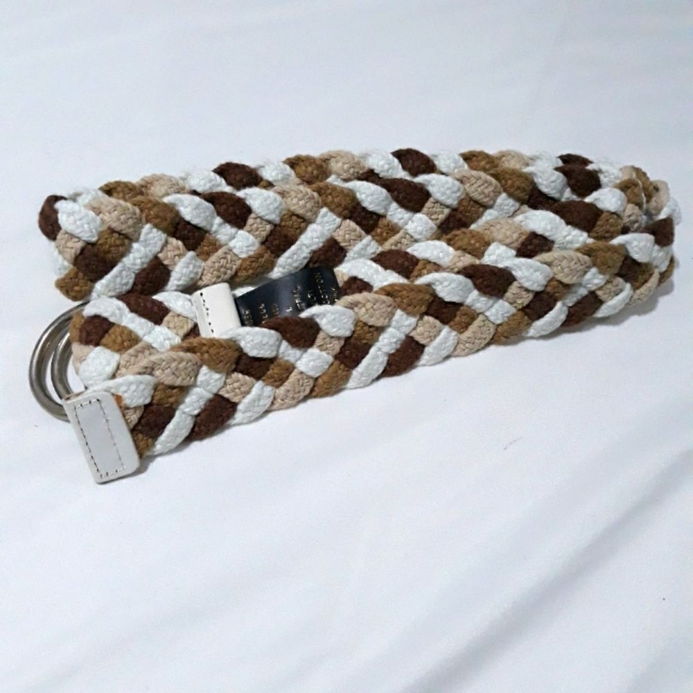RL Belt Cotton Neutral Multicolor Brown Tan White Size Large